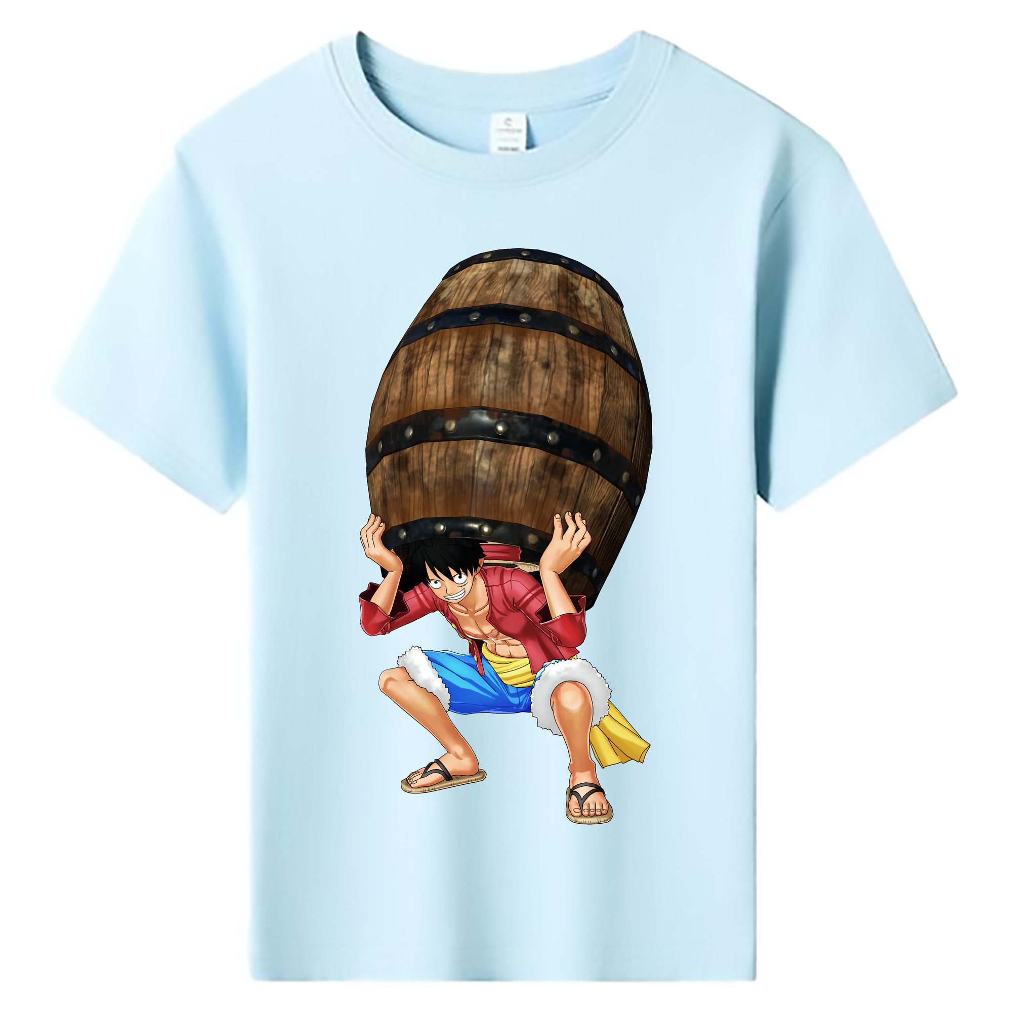 ワンピース モンキー・D・ルフィ ONE PIECE Monkey D. Luffy 綿100％キッズTシャツ（フロントプリント）